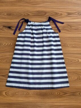 NWT Hanna Andersson Blue White Striped Pillowcase Dress - Size 110 (US 5)